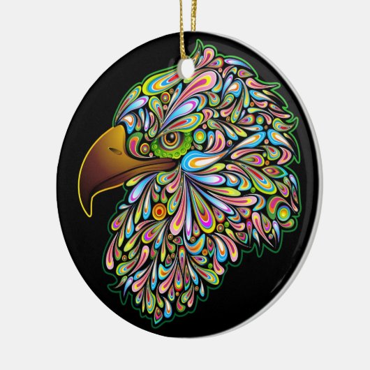 Eagle Hawk Psychedelic Design Ornament (Links)