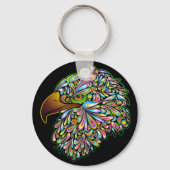 Eagle Hawk Psychedelic Design Sleutelhanger (Voorkant)