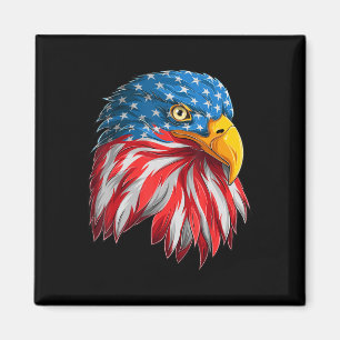 Eagle Head American Flag Patriotic op 4 juli Magneet