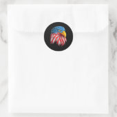 Eagle Head American Flag Patriotic op 4 juli Ronde Sticker (Tas)