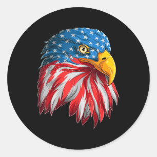 Eagle Head American Flag Patriotic op 4 juli Ronde Sticker