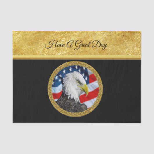 Eagle head and a American flag gold foil design Tissuepapier (Voorkant)