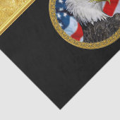 Eagle head and a American flag gold foil design Tissuepapier (Detail)