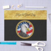 Eagle head and a American flag gold foil design Tissuepapier (Craft)