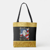 Eagle head and a American flag gold foil design Tote Bag (Achterkant)
