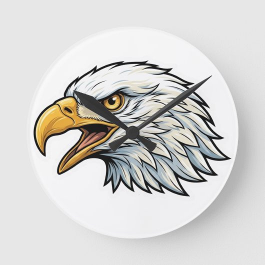 Eagle head clock ronde klok (Voorkant)