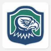 Eagle Head Crest Vierkante Sticker (Voorkant)