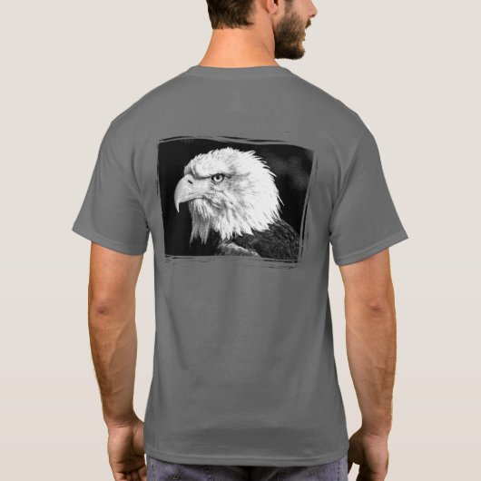 Eagle Head Dark Grey Sjabloon Modern T-shirt (Achterkant)