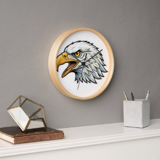 Eagle head designed wall watch