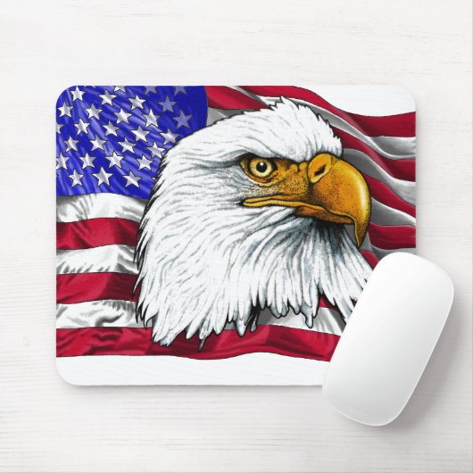 Eagle Head met vlag Muismat (Met muis)