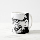 Eagle Head Moderne Pop Art Sjabloon Jouw tekst toe Koffiemok (Voorkant rechts)