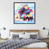 Eagle Head Prismatic Design-80590 Canvas Afdruk (Insitu (Slaapkamer))