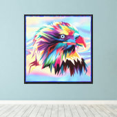Eagle Head Prismatic Design-80590 Canvas Afdruk (Insitu (Houten vloer))