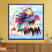 Eagle Head Prismatic Design-80590 Canvas Afdruk (Insitu (Woonkamer))