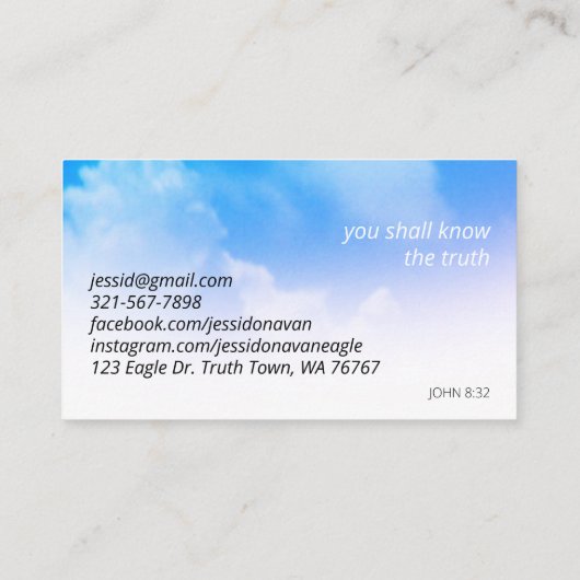 Eagle Heart Visitekaartje (Achterkant)