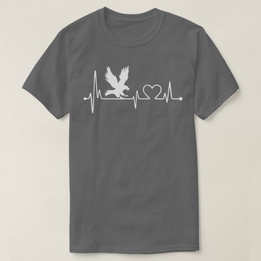 Eagle Heartbeat Falconry met Falcon of Hawk T-shirt (Design voorkant)