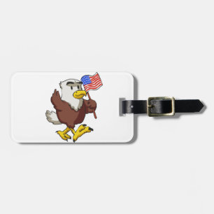 Eagle holding flag at 4 juli   Achterkleur kiezen Bagagelabel