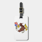 Eagle holding flag at 4 juli | Achterkleur kiezen Bagagelabel (Voorkant verticaal)