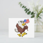 Eagle holding flag at 4 juli | Achterkleur kiezen Briefkaart (Staand voorkant)