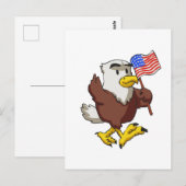 Eagle holding flag at 4 juli | Achterkleur kiezen Briefkaart (Voorkant / Achterkant)
