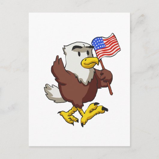 Eagle holding flag at 4 juli | Achterkleur kiezen Briefkaart (Voorkant)
