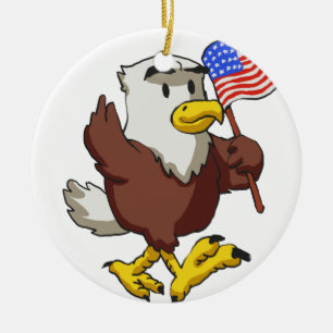 Eagle holding flag at 4th July  Achterkleur kiezen Keramisch Ornament