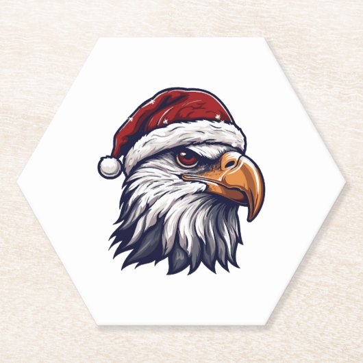 Eagle hoofd Kerstmis Kartonnen Onderzetters (Voorkant)