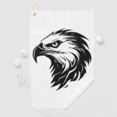 Eagle hoofd vogel van prooi silhouet golfhanddoek (Insitu)