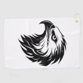 Eagle hoofd vogel van prooi silhouet golfhanddoek (Horizontaal)