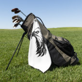 Eagle hoofd vogel van prooi silhouet golfhanddoek (Groen)