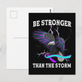 Eagle I Draag Blauwgroen en Paarse zelfmoordpreven Briefkaart (Voorkant / Achterkant)