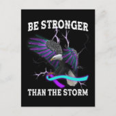 Eagle I Draag Blauwgroen en Paarse zelfmoordpreven Briefkaart (Voorkant)