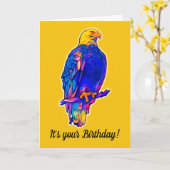 Eagle in Colors Happy Birthday Card Kaart (Gele Bloem)