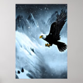 Eagle in de sneeuwberg | AI Art Poster (Voorkant)