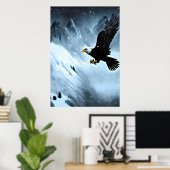Eagle in de sneeuwberg | AI Art Poster (Thuiskantoor)