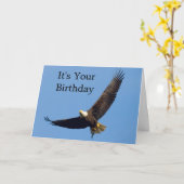 Eagle In Flight Birthday Greeting Card Kaart (Gele Bloem)