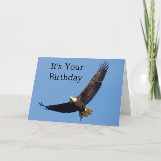 Eagle In Flight Birthday Greeting Card Kaart (Voorkant)