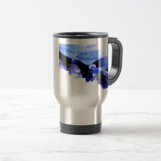 Eagle in Flight Blue Kleur Mok (Voorkant rechts)