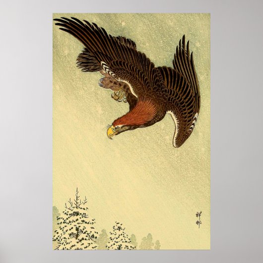 Eagle in Flight Ohara Koson 1933 Japanse kunst Poster (Voorkant)