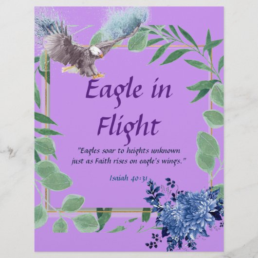 Eagle in Flight Poem, gepersonaliseerd papier Brie (Voorkant)