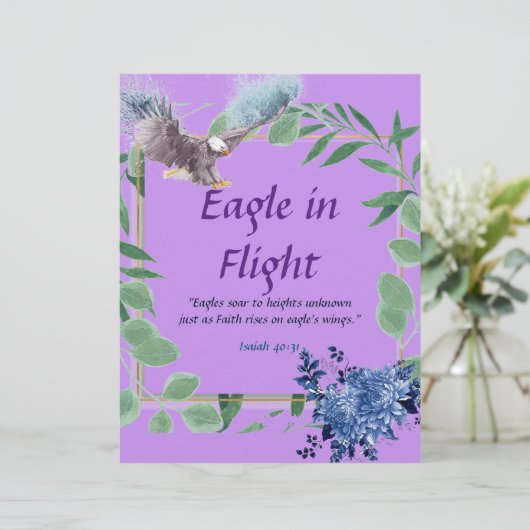 Eagle in Flight Poem, gepersonaliseerd papier Brie (Staand voorkant)