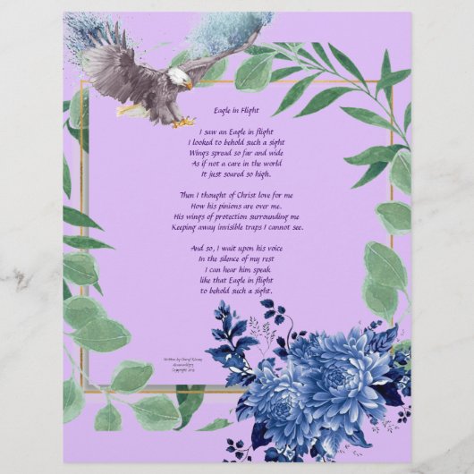 Eagle in Flight Poem, gepersonaliseerd papier Brie (Achterkant)