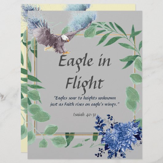 Eagle in Flight Poem, gepersonaliseerd papier Brie (Voorkant / Achterkant)