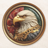 Eagle in Gleaming Gold Ronde Kartonnen Onderzetter (Voorkant)