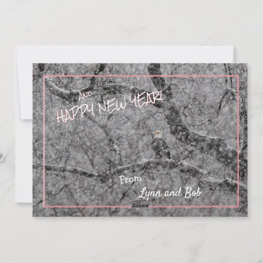 Eagle in sneeuwstorm vakantie Kaart (Achterkant)