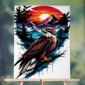 Eagle in the mountain acryl bord (Neutraal)