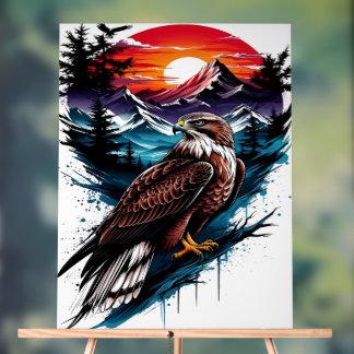 Eagle in the mountain acryl bord