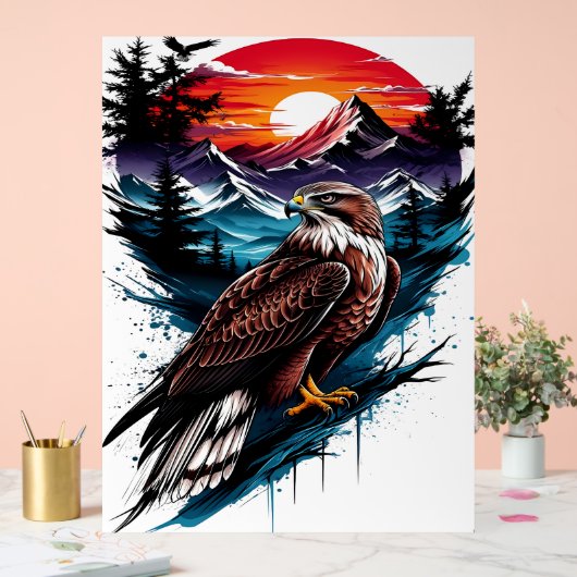 Eagle in the mountain acryl bord (Huwelijk)