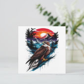 Eagle in the mountain feestdagenkaart (Staand voorkant)