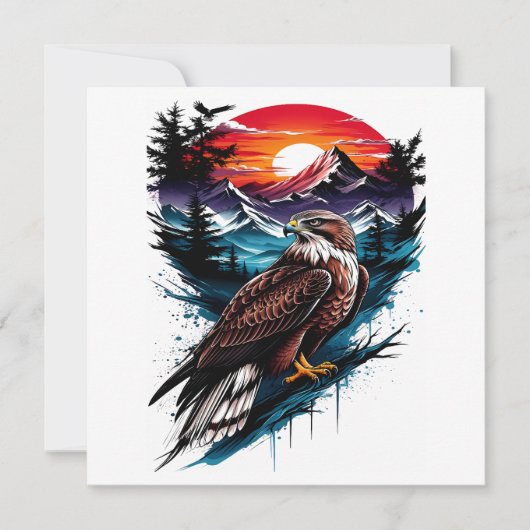 Eagle in the mountain feestdagenkaart (Voorkant)